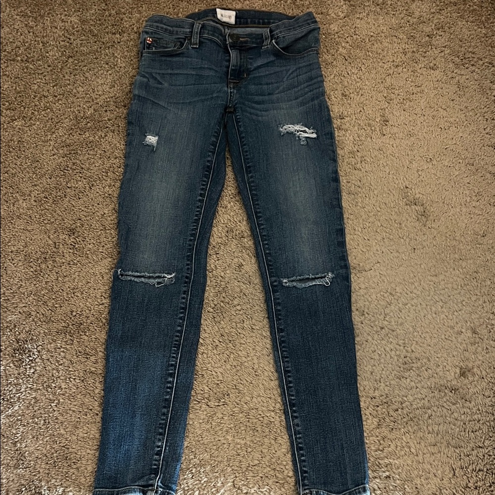 Hudson Jeans Women's Ripped Dark Blue Skinny Jeans